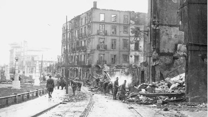 Bilbao. Edificios bombardeados en la Guerra Civil